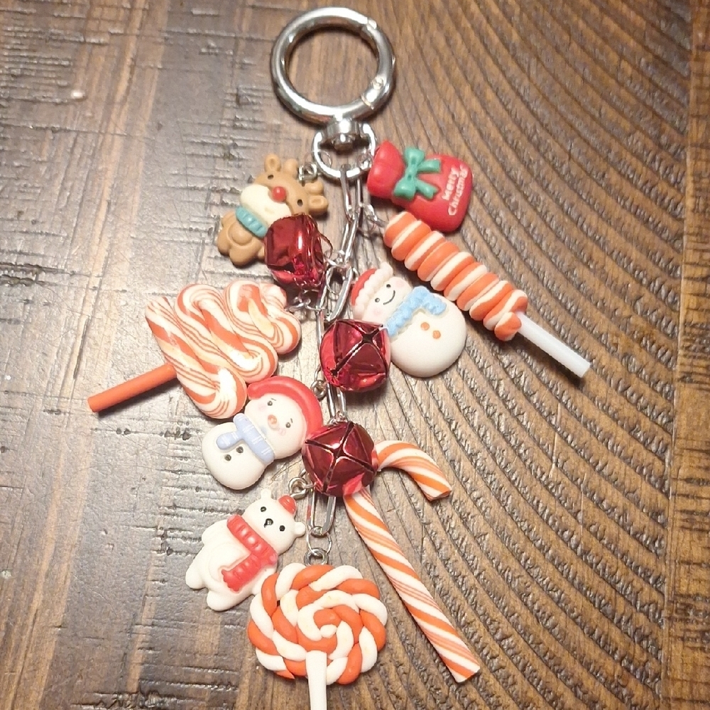 Festive Holiday Keychain with Charms
